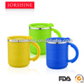 Taza de fabricación directa doble pared interior acero inoxidable exterior plástico oficina